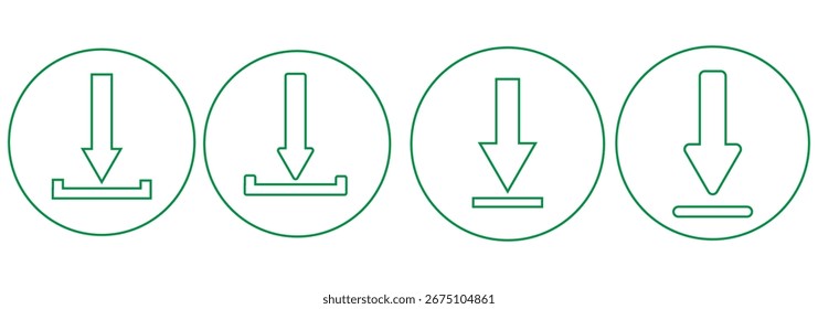 Logotipo lineal del icono de la Descarga aislado