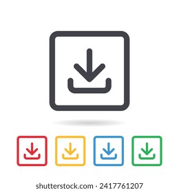 Download icon. Load data symbol. Vector illustration