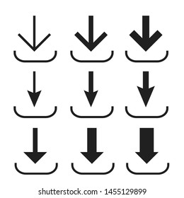 Download icon. Load internet data symbol, set of design template isolated on white background - vector