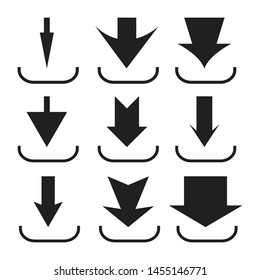 Download icon. Load internet data symbol, set of design template isolated on white background