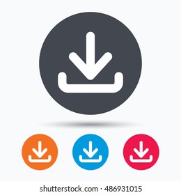 Download icon. Load internet data sign.