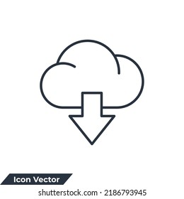 download icon logo vector illustration. Cloud download symbol template for graphic and web design collection