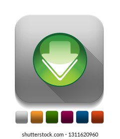 Download icon With long shadow over app button