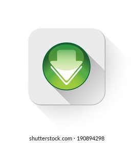 Download icon With long shadow over app button