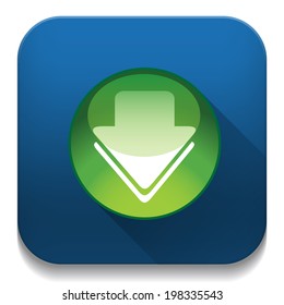 Download icon With long shadow over app button
