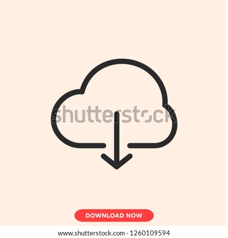 Download icon modern vector style. Download cloud icon for web and app.