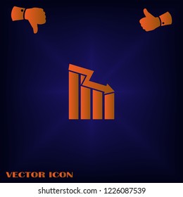 Download icon on blue background