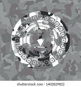 download icon on grey camo texture