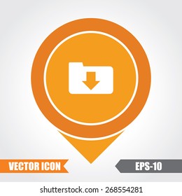 Download Icon On Map Pointer. Eps.-10.