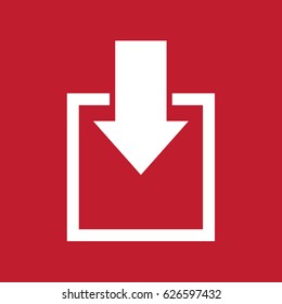 Download icon on red background