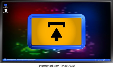 Download icon on the screen monitor. Made in vector illustration