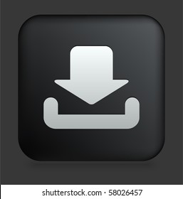 Download Icon on Square Black Internet Button Original Illustration