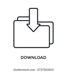 Download Icon Outline Style. Vector Illustration For Graphic Design