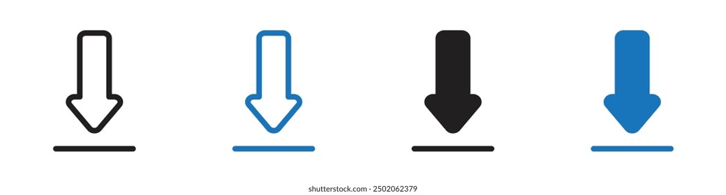 Download icon Outline vector line set