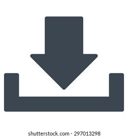 Download icon from Primitive Set. This isolated flat symbol is drawn with smooth blue color on a white background, angles are rounded.