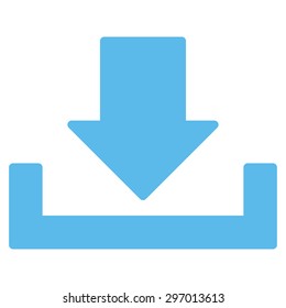Download icon from Primitive Set. This isolated flat symbol is drawn with blue color on a white background, angles are rounded.