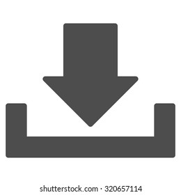 Download icon from Primitive Set. This isolated flat symbol is drawn with gray color on a white background, angles are rounded.