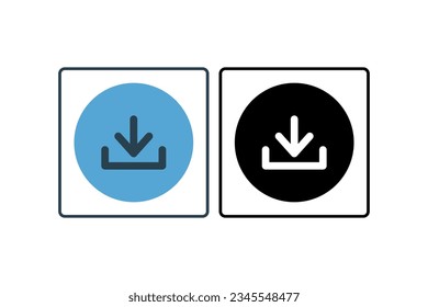 Icono de descarga. Icono relacionado con la descarga. estilo de icono sólido. Diseño de vector simple editable