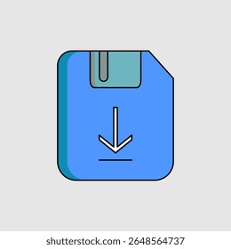 Download icon. icon related to UI elements. suitable for graphic design, web site, app, user interfaces, printable etc. flat icon style. simple vector design editable