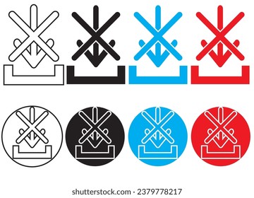 conjunto de iconos de descarga, conjunto de iconos de dirección de flecha, conjunto de iconos cruzados