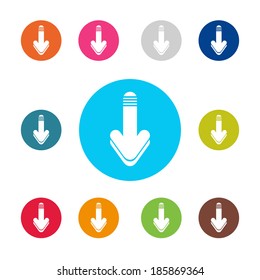 Download icon set. Arrow down
