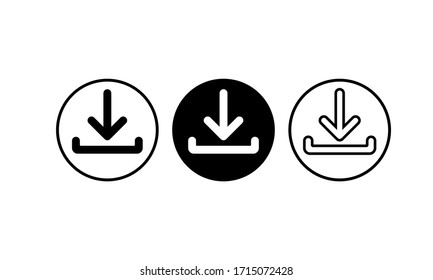 Download Icon Set In Black Simple Design On An Isolated Background. EPS 10 Vector