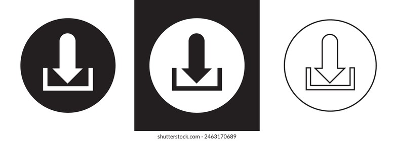 Download icon set. Download button Collection. Download files icons vector. simple download icon isolated on white and black background. Arrow downloading icon. Vector illustration. EPS 10 