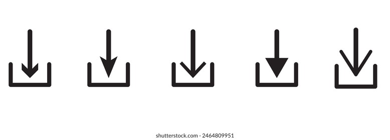 Download icon set. Download button Collection. Download files icons vector. simple download icon isolated on white background. Arrow downloading icon. Vector illustration