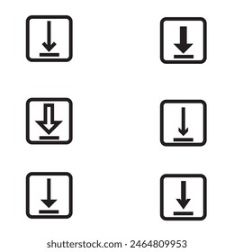 Download icon set. Download button Collection. Download files icons vector. simple download icon isolated on white background. Arrow downloading icon. Vector illustration