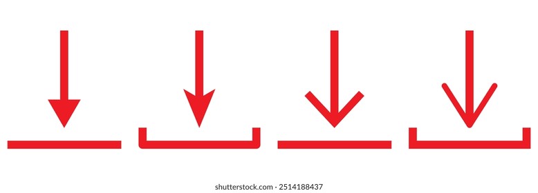 Conjunto de iconos de Descarga. Colección de Botón de Descarga. Vector de iconos de archivos de Descarga. icono de Descarga simple aislado sobre fondo blanco. Icono de descarga de flecha. Ilustración vectorial
