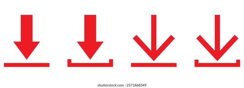 Download icon set. Download button Collection. Download files icons vector. simple download icon isolated on white background. Arrow downloading icon. Vector illustration