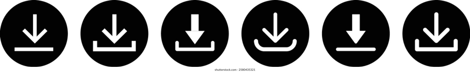 Download icon set. Download button Collection. save file icon, import data storage icon button.  Vector illustration
