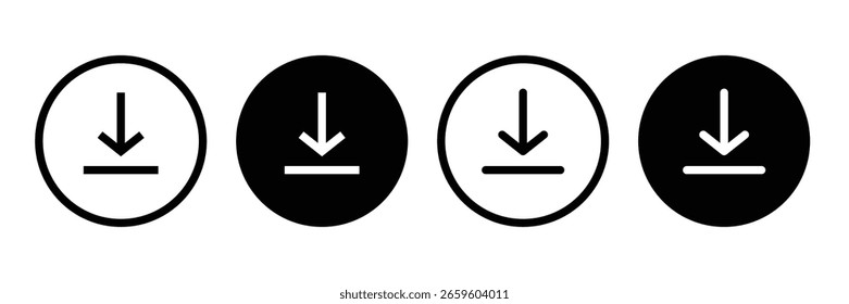 Conjunto de iconos de Descarga. Colección de Botón de Descarga. Vector de símbolo de archivo de Descarga