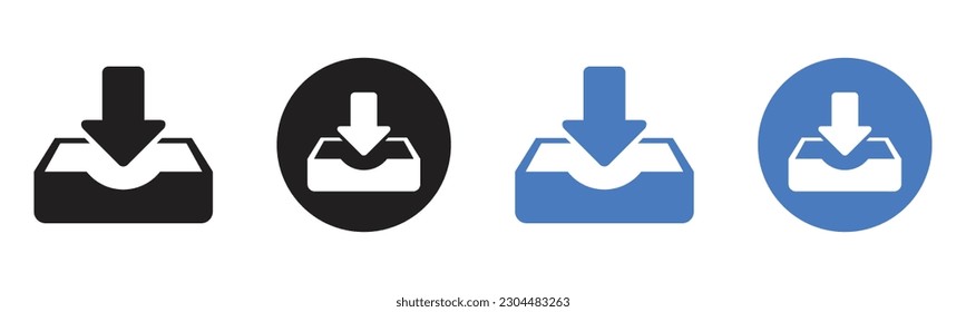 Juego de iconos de descarga, botón de descarga, guardar iconos vectoriales de archivo para web y aplicación