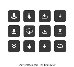 Download icon set. cloud computing Download icon vector illustration isolated on white background