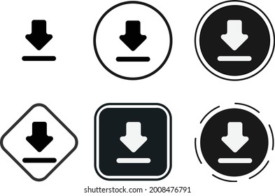 download icon set. Collection of high quality black outline logo for web site design and mobile dark mode apps. Vector illustration on white background