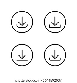 Conjunto de ícones de download. Ícone de download. Ícone de seta.