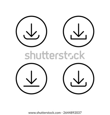 Download icon set. Dowload icon. Arrow icon.