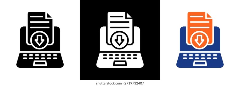 Conjunto de iconos de Descarga Ilustración vectorial de glifos