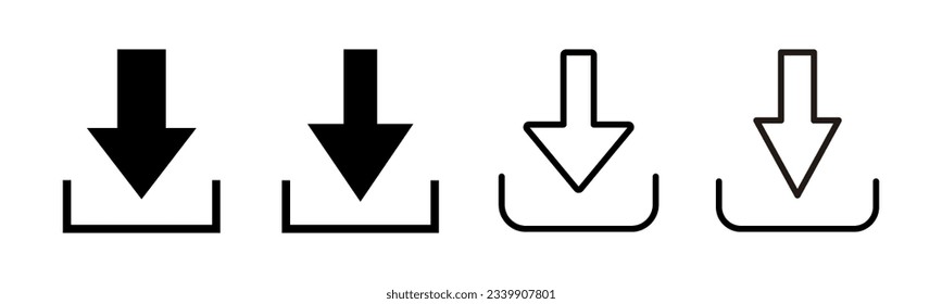 Download icon set illustration. Download sign and symbol
