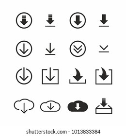 Download icon set on white background. Vector