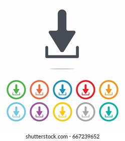 Download icon set on white background vector illustration