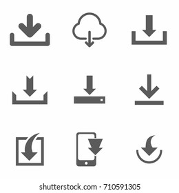 Download Icon set on white background vector illustration