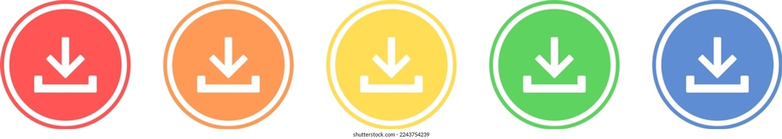 Download icon set. Save icon in various colors.