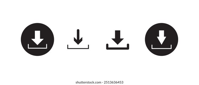 Download icon set. Software download icon.
