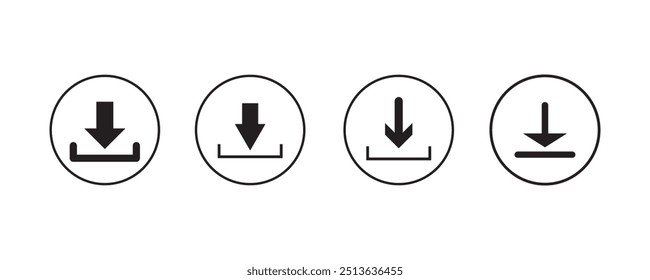 Download icon set. Software download icon.