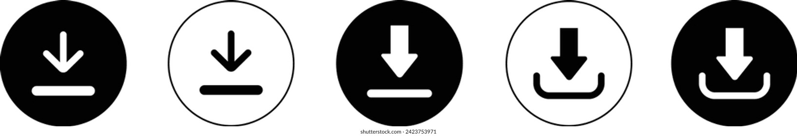 Download icon set . Software download icons, Load symbol. Download button,  files icon. simple  isolated on transparent background. Arrow downloading icon. software download icon.