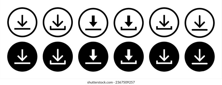 Download icon set. Software download icon . Web icon set . Icons collection. Vector illustration 10 eps.