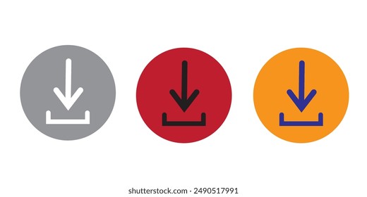 Download icon set. Software download icon . Web icon set . Icons collection. Vector illustration.