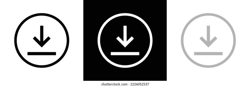 Download icon set, download icon symbol. Download button, Vector illustration.